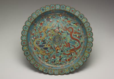 图片[2]-Cloisonne plate with decoration of two dragons, Wanli reign (1573-1620), Ming dynasty-China Archive